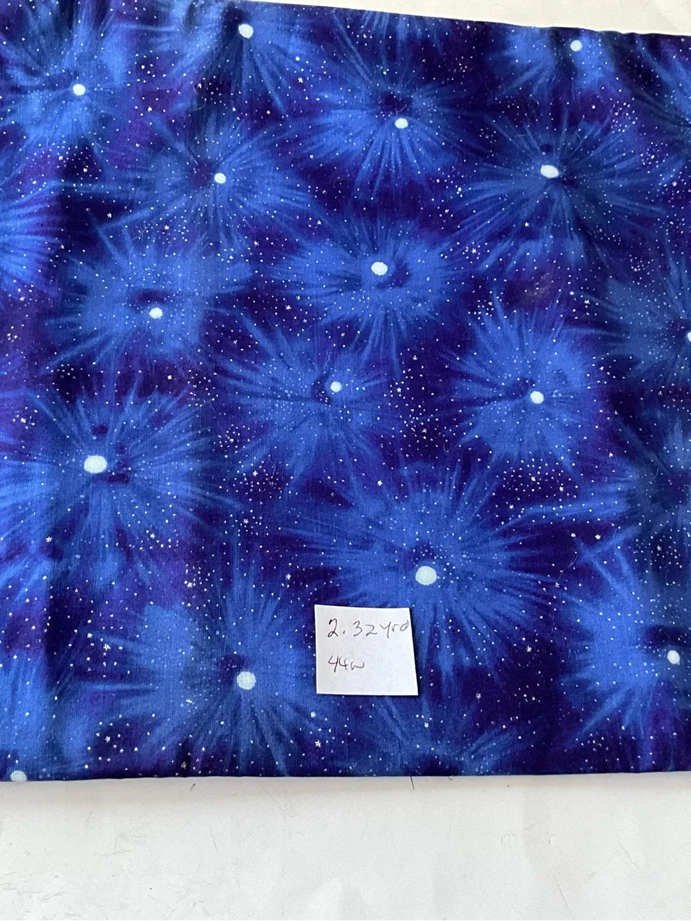 Quilting Sewing Fabrics Holiday/Christmas Blue Stars Red Gold Cotton